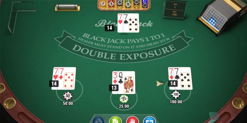 Một phiên bản khác của xì dách mod là Double Exposure Blackjack